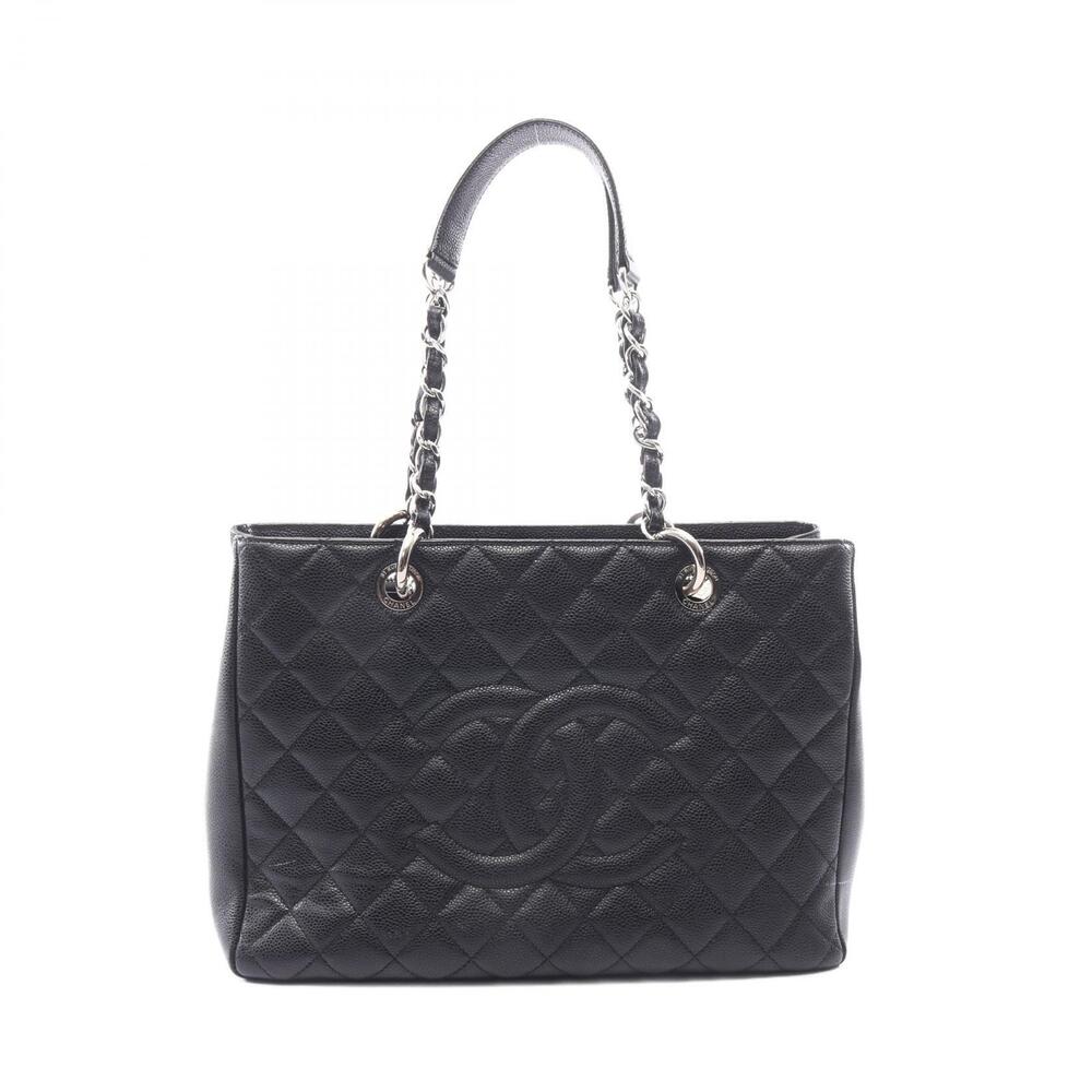 Chanel Matelasse Grand Shopping GST Tote Bag Caviar Skin Grained Calf Black